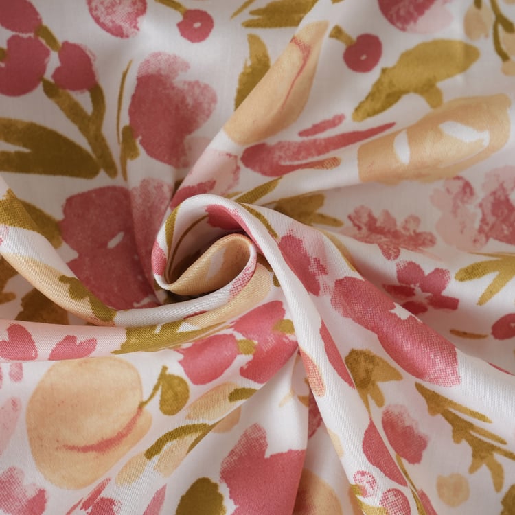 MASPAR Sensory Bloom Cotton 200TC Floral Print 3Pcs Queen Bedsheet Set