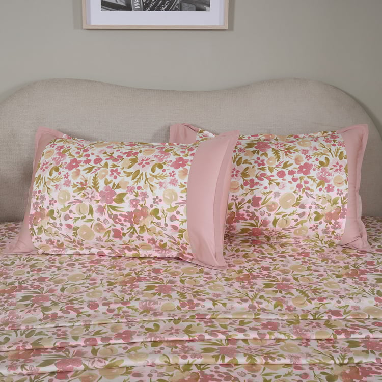 MASPAR Sensory Bloom Cotton 200TC Floral Print 3Pcs Super King Bedsheet Set