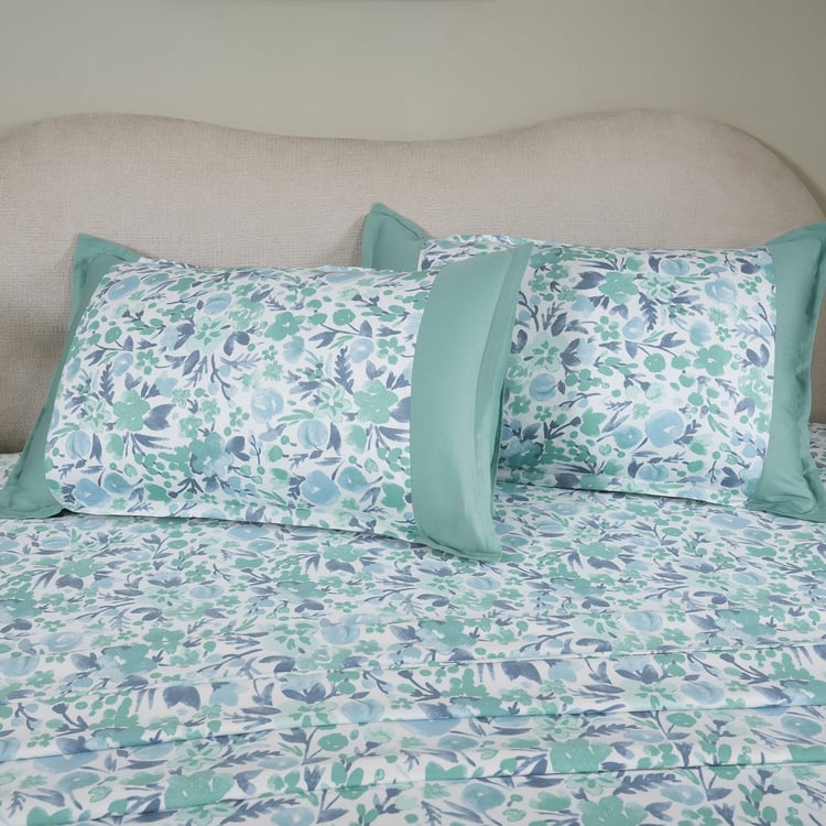 MASPAR Sensory Bloom Cotton 200TC Floral Print 3Pcs Super King Bedsheet Set