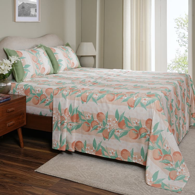 MASPAR Sensory Bloom Cotton 200TC Printed 2Pcs Single Bedsheet Set