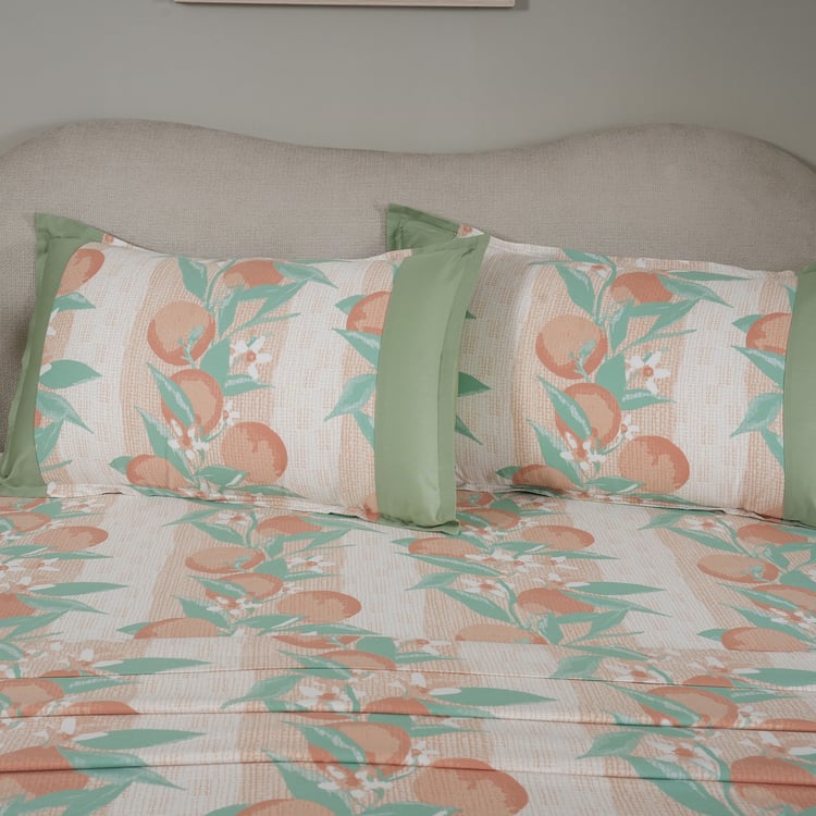 MASPAR Sensory Bloom Cotton 200TC Printed 3Pcs Super King Bedsheet Set