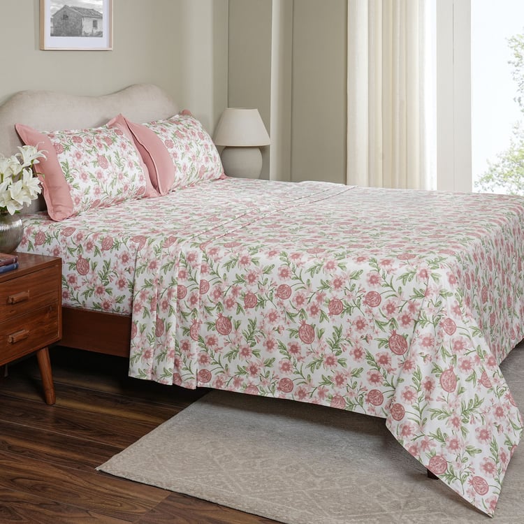 MASPAR Sensory Bloom Cotton 200TC Floral Print 3Pcs Super King Bedsheet Set