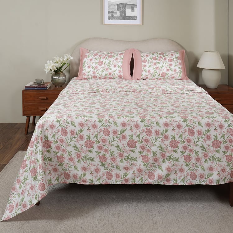 MASPAR Sensory Bloom Cotton 200TC Floral Print 3Pcs Super King Bedsheet Set