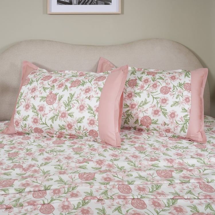 MASPAR Sensory Bloom Cotton 200TC Floral Print 3Pcs Super King Bedsheet Set