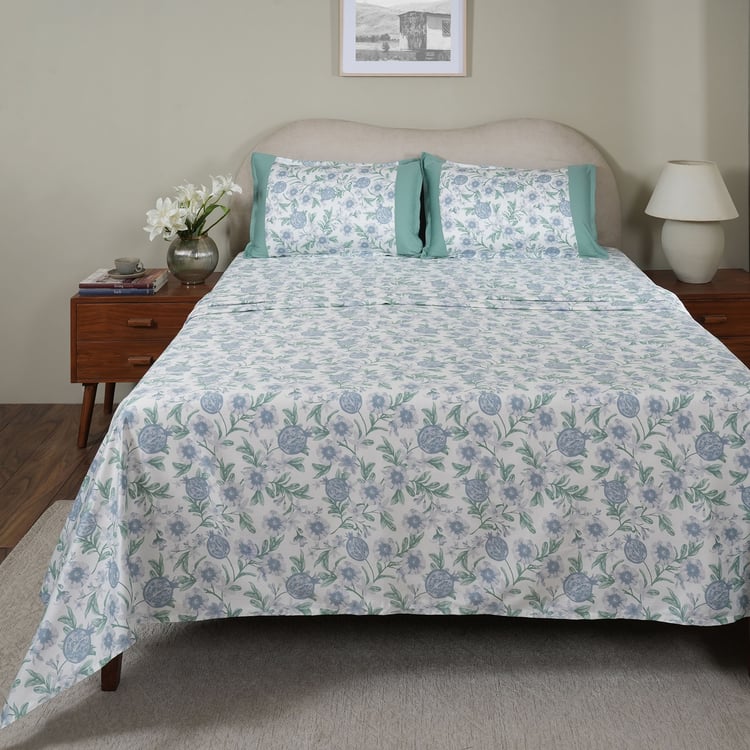 MASPAR Sensory Bloom Cotton 200TC Floral Print 3Pcs Super King Bedsheet Set
