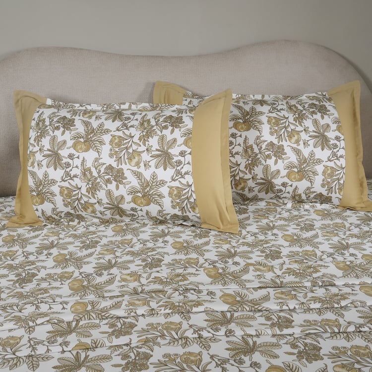 MASPAR Sensory Bloom Cotton 200TC Printed 3Pcs Super King Bedsheet Set