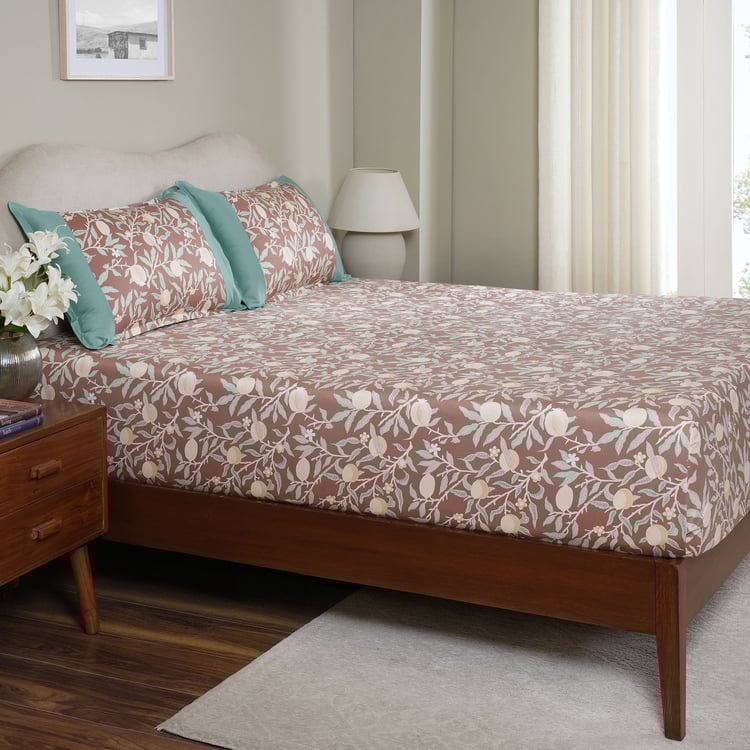 MASPAR Sensory Bloom Cotton 200TC Printed 2Pcs Single Fitted Bedsheet Set