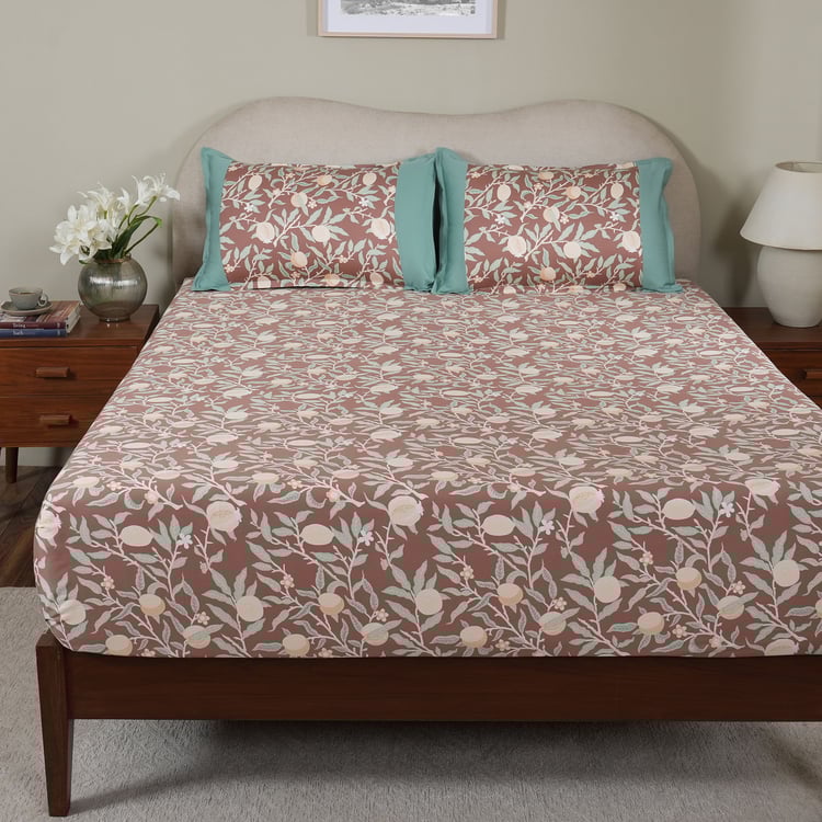 MASPAR Sensory Bloom Cotton 200TC Printed 2Pcs Single Fitted Bedsheet Set