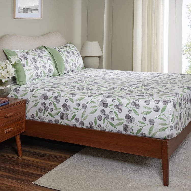 MASPAR Sensory Bloom Cotton 200TC Printed 2Pcs Single Fitted Bedsheet Set