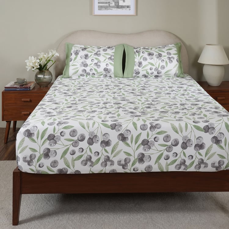 MASPAR Sensory Bloom Cotton 200TC Printed 2Pcs Single Fitted Bedsheet Set