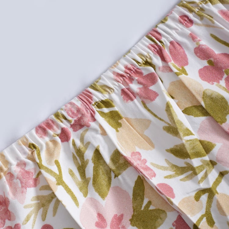 MASPAR Sensory Bloom Cotton 200TC Floral Print 3Pcs King Fitted Bedsheet Set
