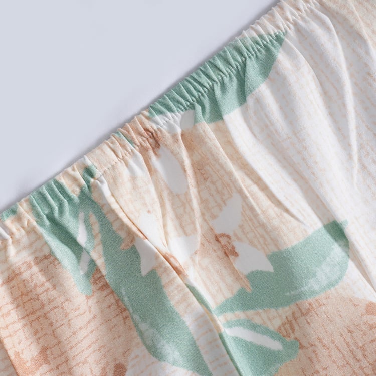 MASPAR Sensory Bloom Cotton 200TC Printed 2Pcs Single Fitted Bedsheet Set