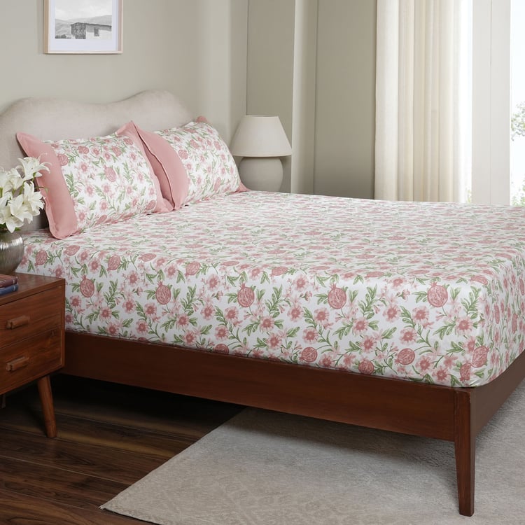 MASPAR Sensory Bloom Cotton 200TC Floral Print 2Pcs Single Fitted Bedsheet Set