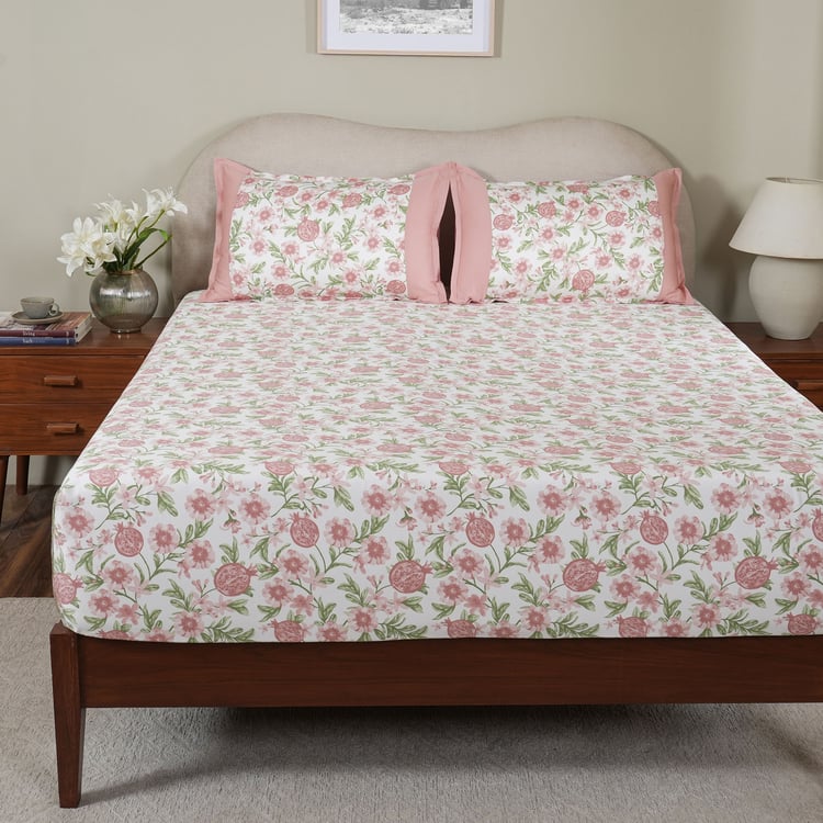 MASPAR Sensory Bloom Cotton 200TC Floral Print 2Pcs Single Fitted Bedsheet Set