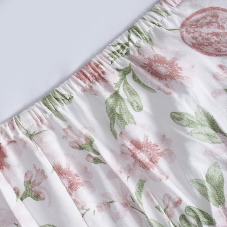MASPAR Sensory Bloom Cotton 200TC Floral Print 2Pcs Single Fitted Bedsheet Set