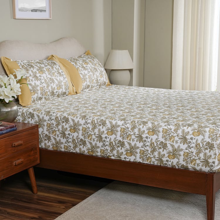 MASPAR Sensory Bloom Cotton 200TC Printed 2Pcs Single Fitted Bedsheet Set