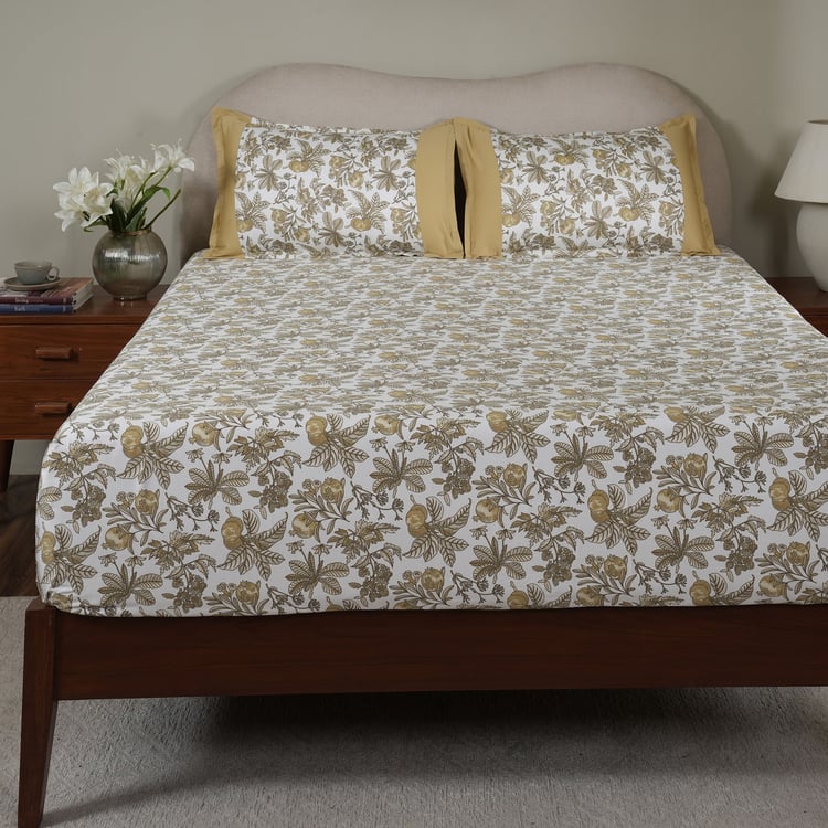 MASPAR Sensory Bloom Cotton 200TC Printed 2Pcs Single Fitted Bedsheet Set