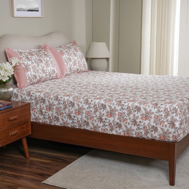 MASPAR Sensory Bloom Cotton 200TC Printed 2Pcs Single Fitted Bedsheet Set