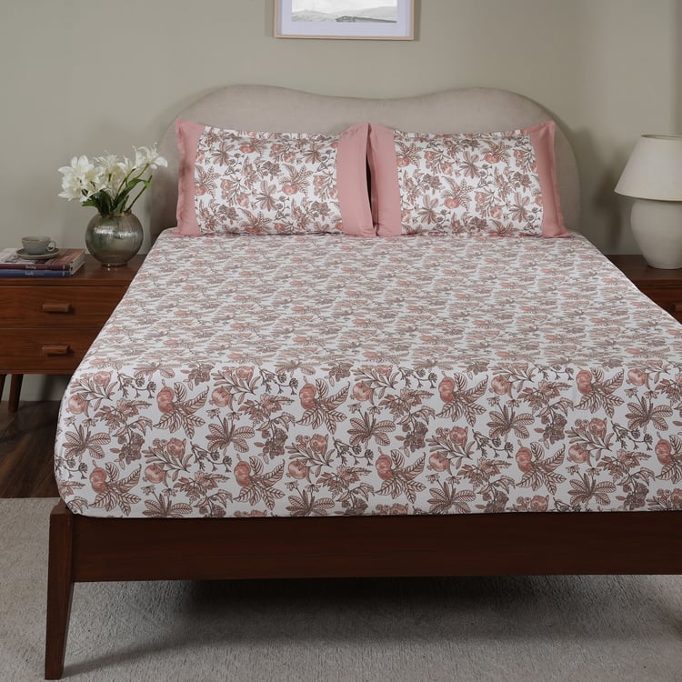 MASPAR Sensory Bloom Cotton 200TC Printed 2Pcs Single Fitted Bedsheet Set