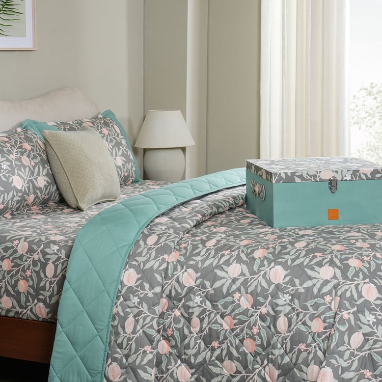 MASPAR Sensory Bloom Cotton 6Pcs Printed Double Bed-In-A-Bag Set
