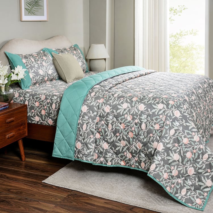 MASPAR Sensory Bloom Cotton 6Pcs Printed Double Bed-In-A-Bag Set
