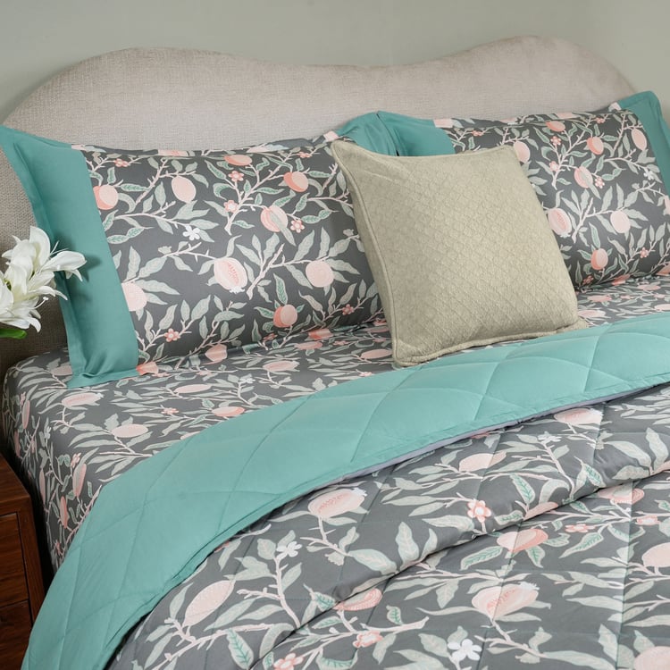 MASPAR Sensory Bloom Cotton 6Pcs Printed Double Bed-In-A-Bag Set