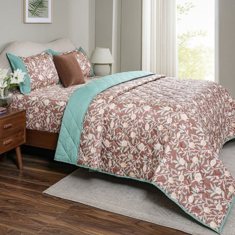MASPAR Sensory Bloom Cotton 4Pcs Printed Double Bed-In-A-Bag Set
