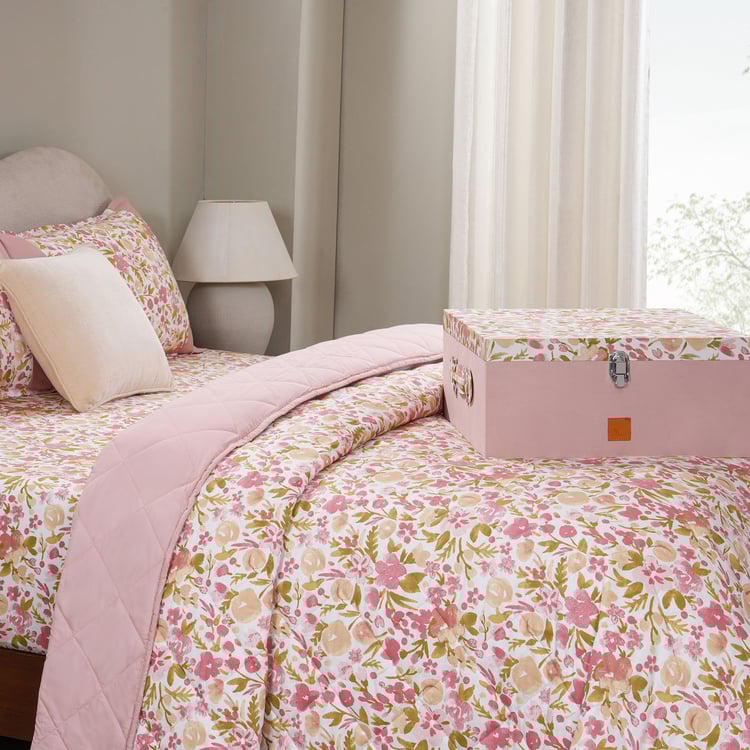 MASPAR Sensory Bloom Cotton 6Pcs Floral Print Double Bed-In-A-Bag Set