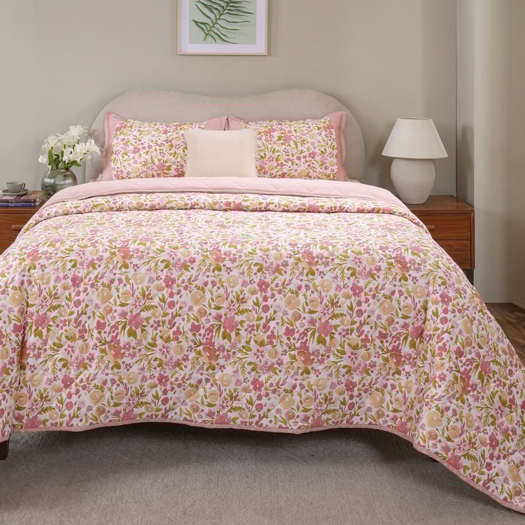 MASPAR Sensory Bloom Cotton 6Pcs Floral Print Double Bed-In-A-Bag Set