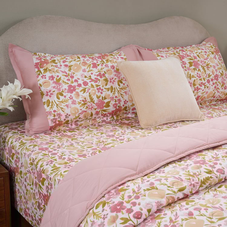 MASPAR Sensory Bloom Cotton 6Pcs Floral Print Double Bed-In-A-Bag Set