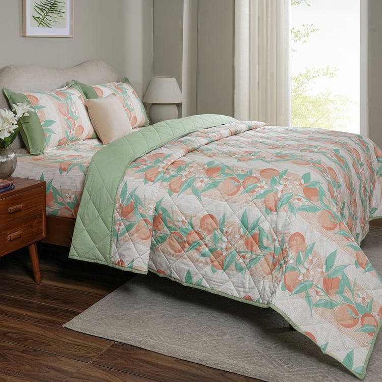 MASPAR Sensory Bloom Cotton 4Pcs Printed Double Bed-In-A-Bag Set