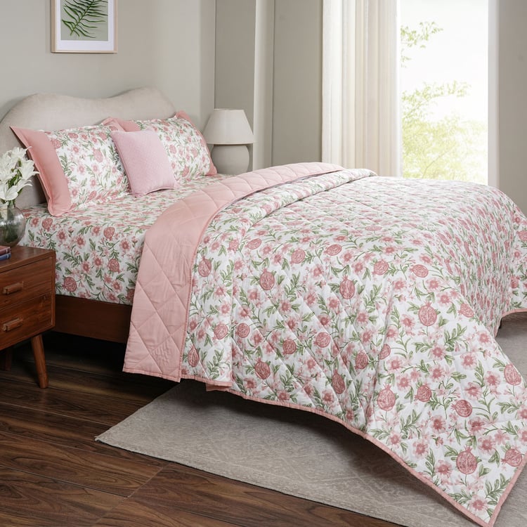MASPAR Sensory Bloom Cotton 6Pcs Floral Print Double Bed-In-A-Bag Set