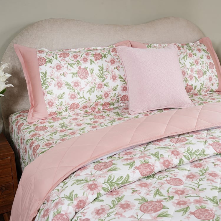 MASPAR Sensory Bloom Cotton 6Pcs Floral Print Double Bed-In-A-Bag Set