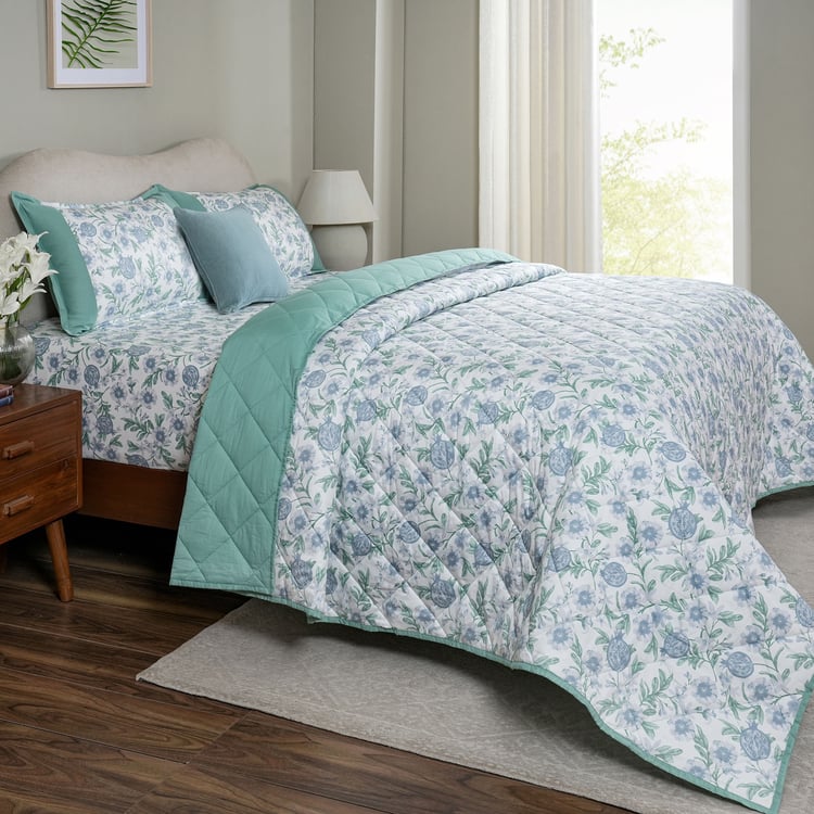 MASPAR Sensory Bloom Cotton 4Pcs Printed Double Bed-In-A-Bag Set