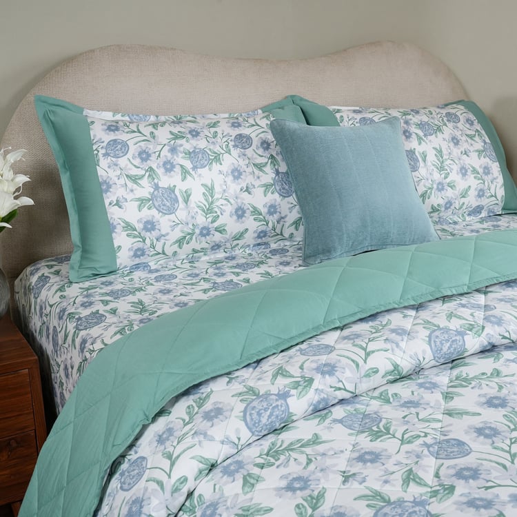 MASPAR Sensory Bloom Cotton 4Pcs Printed Double Bed-In-A-Bag Set