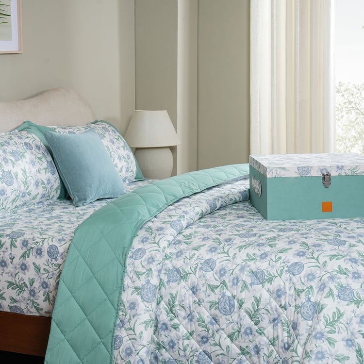 MASPAR Sensory Bloom Cotton 4Pcs Printed Double Bed-In-A-Bag Set