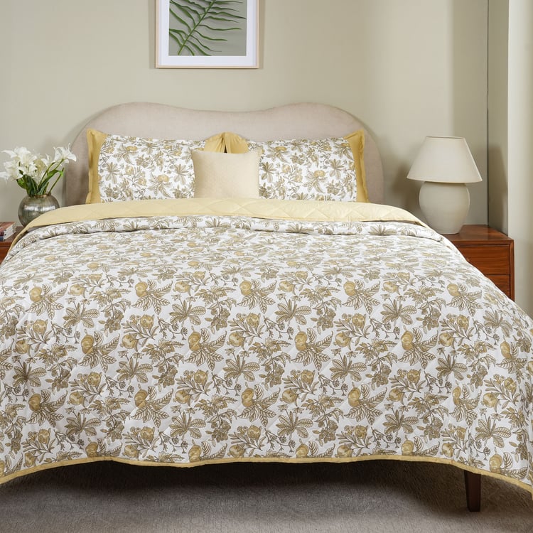 MASPAR Sensory Bloom Cotton 4Pcs Printed Double Bed-In-A-Bag Set