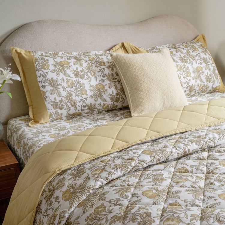 MASPAR Sensory Bloom Cotton 4Pcs Printed Double Bed-In-A-Bag Set
