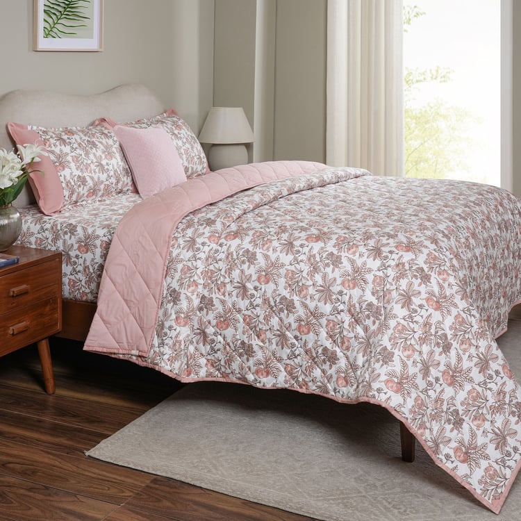 MASPAR Sensory Bloom Cotton 6Pcs Printed Double Bed-In-A-Bag Set