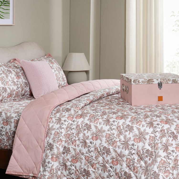 MASPAR Sensory Bloom Cotton 4Pcs Printed Double Bed-In-A-Bag Set