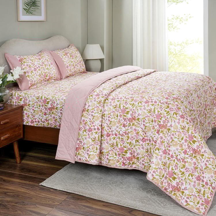 MASPAR Sensory Bloom Cotton Floral Print Double Quilt