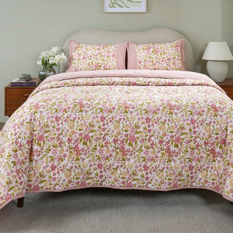MASPAR Sensory Bloom Cotton Floral Print Double Quilt