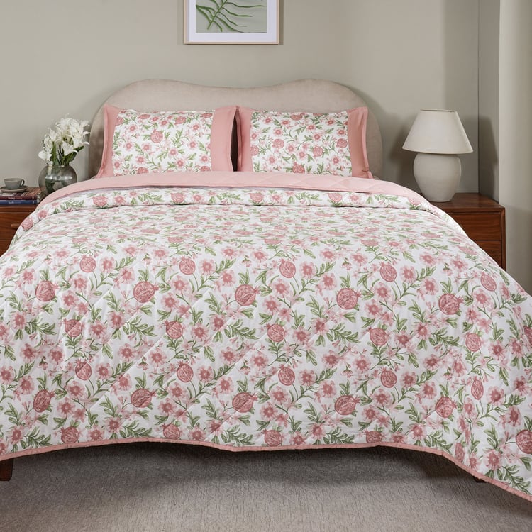 MASPAR Sensory Bloom Cotton Floral Print Double Quilt