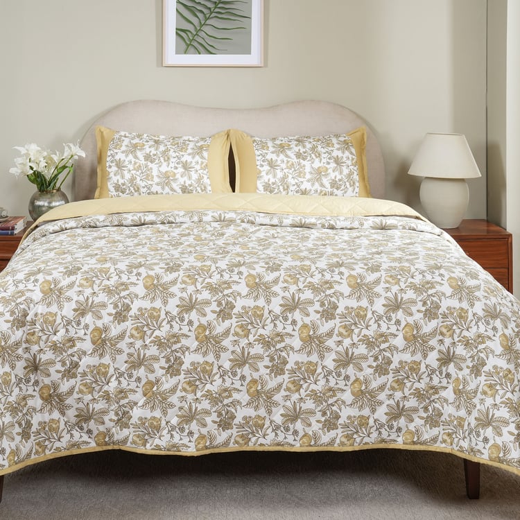 MASPAR Sensory Bloom Cotton Floral Print Double Quilt