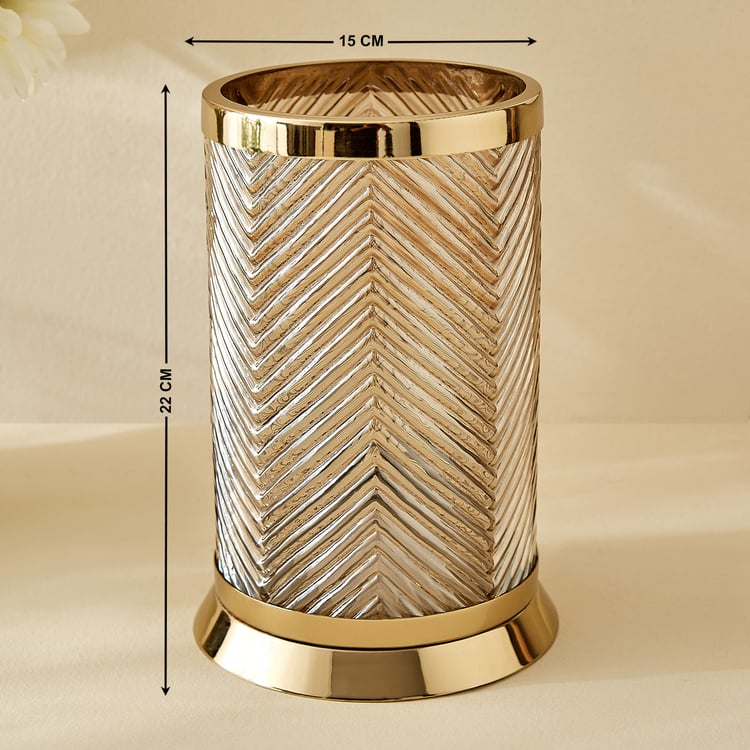 Kimora Austin Fantasy Set of 2 Glass Hurricane Candle Holders