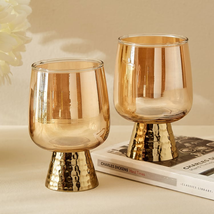 Kimora Austin Fantasy Set of 2 Glass Pedestal T-Light Holders