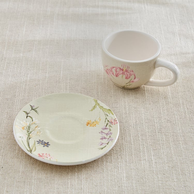 Alora Windflower Ironstone Floral Print Cup and Saucer - 230ml