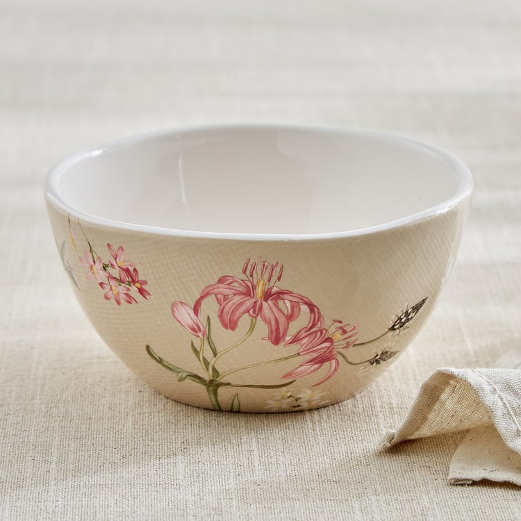 Alora Windflower Ironstone Floral Print Cereal Bowl - 750ml