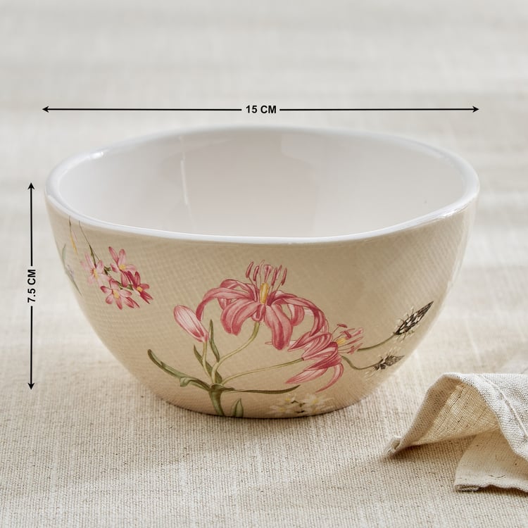 Alora Windflower Ironstone Floral Print Cereal Bowl - 750ml