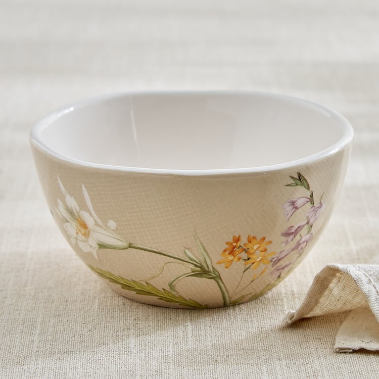 Alora Windflower Ironstone Floral Print Cereal Bowl - 750ml